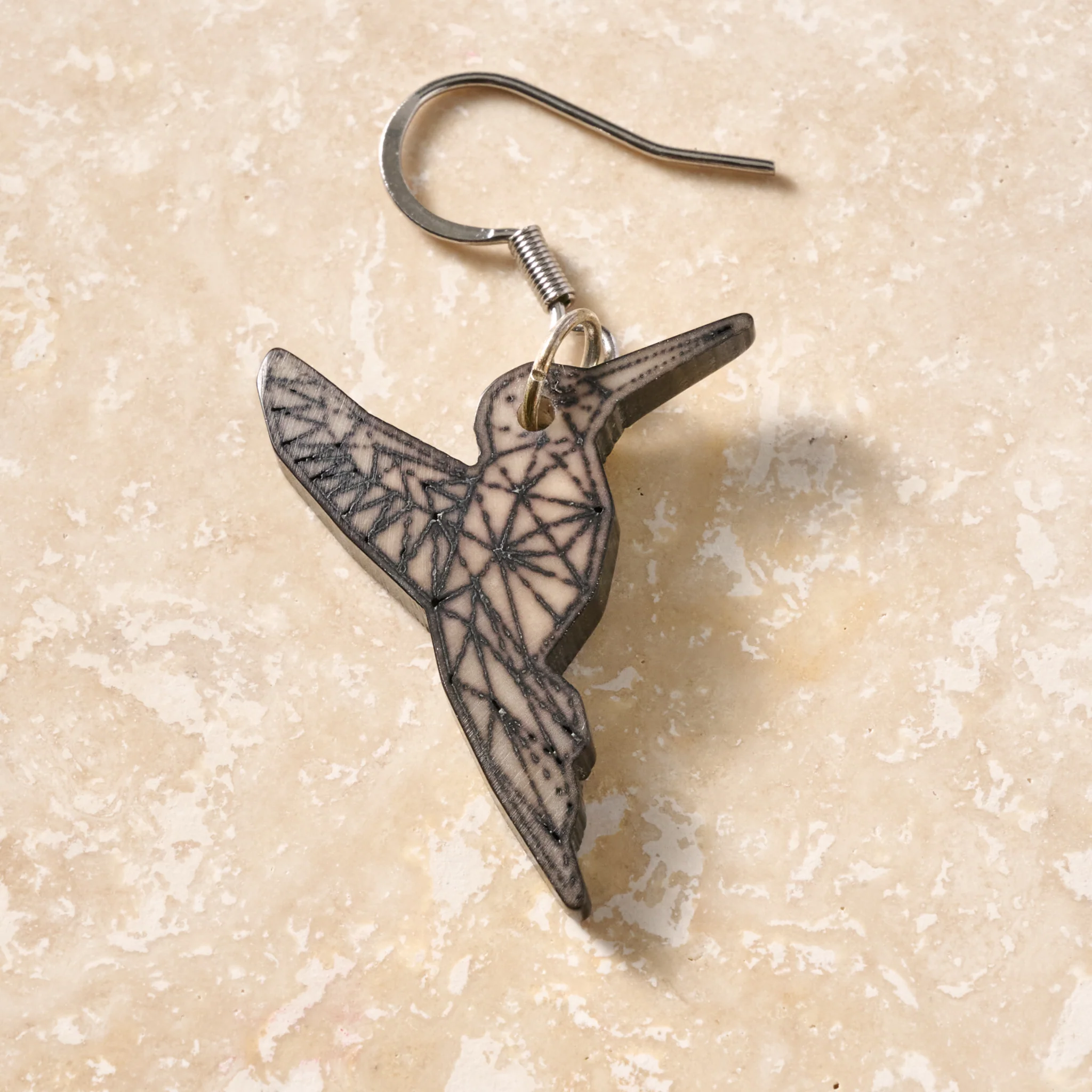 Tagua Hummingbird Drop Earrings - Image 4