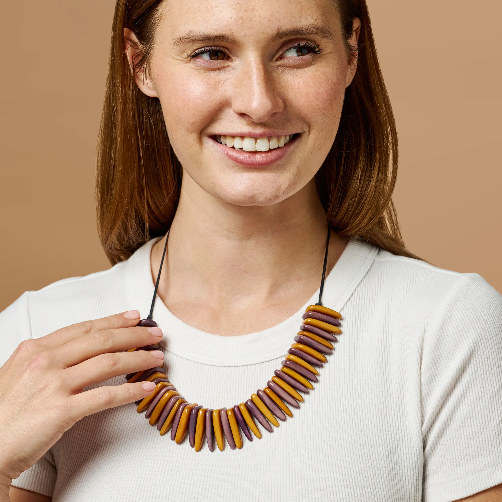 Tagua Slice Bib Necklace - Image 4