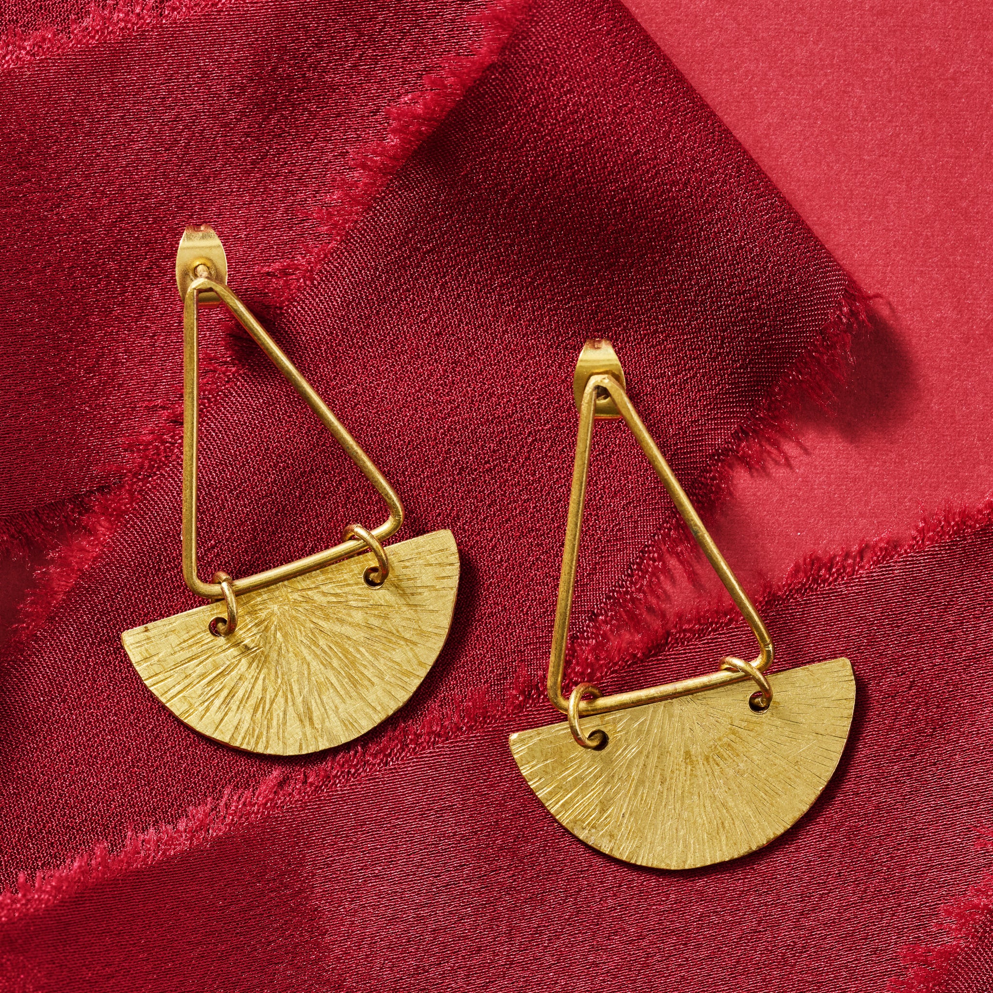 Tana Brass Post Earrings - Image 3