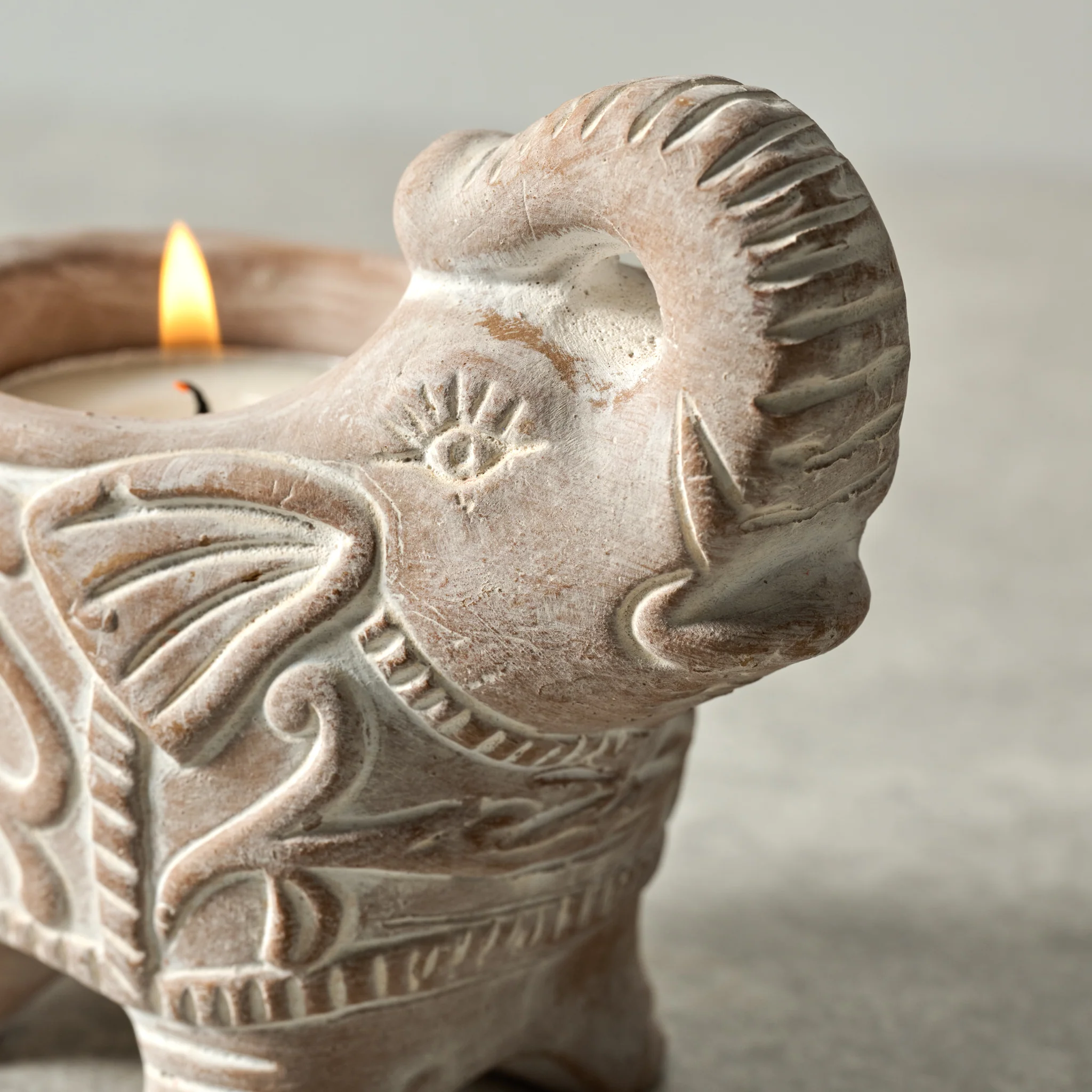 Terracotta Elephant Candleholder - Image 2