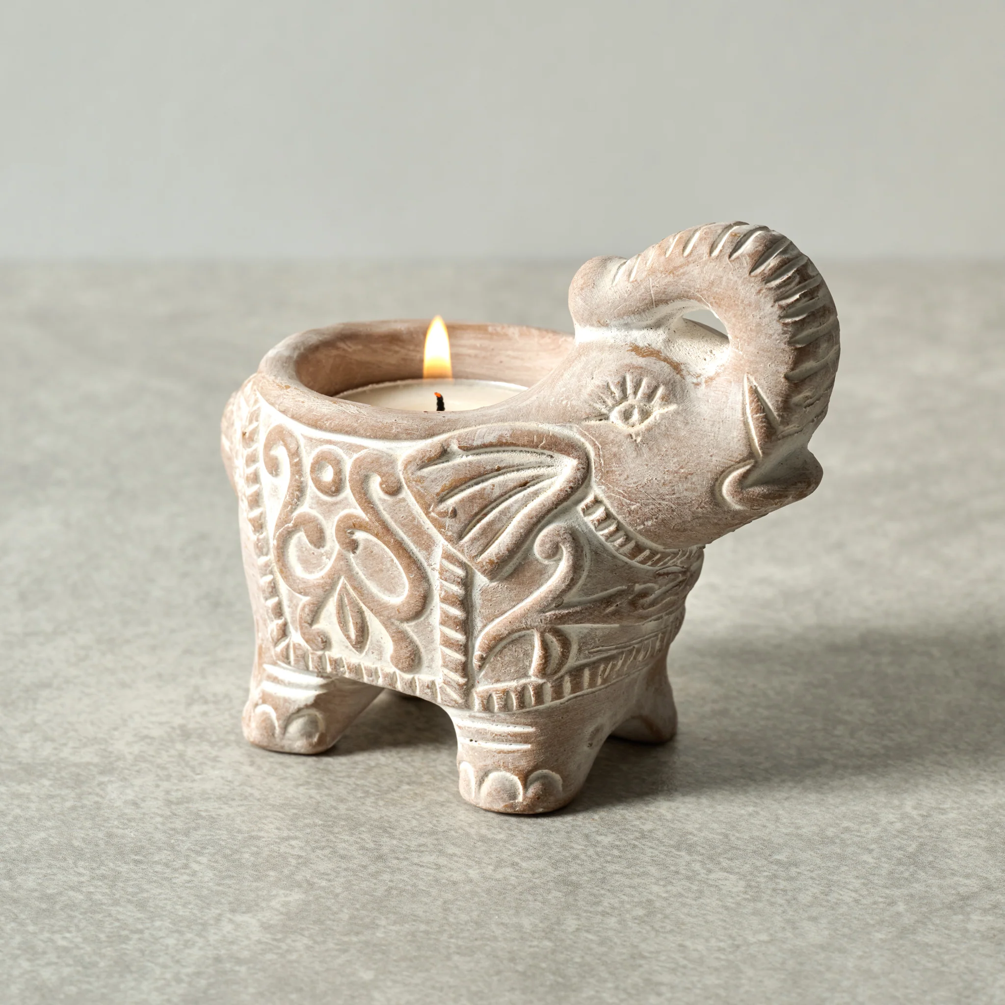 Terracotta Elephant Candleholder - Image 3