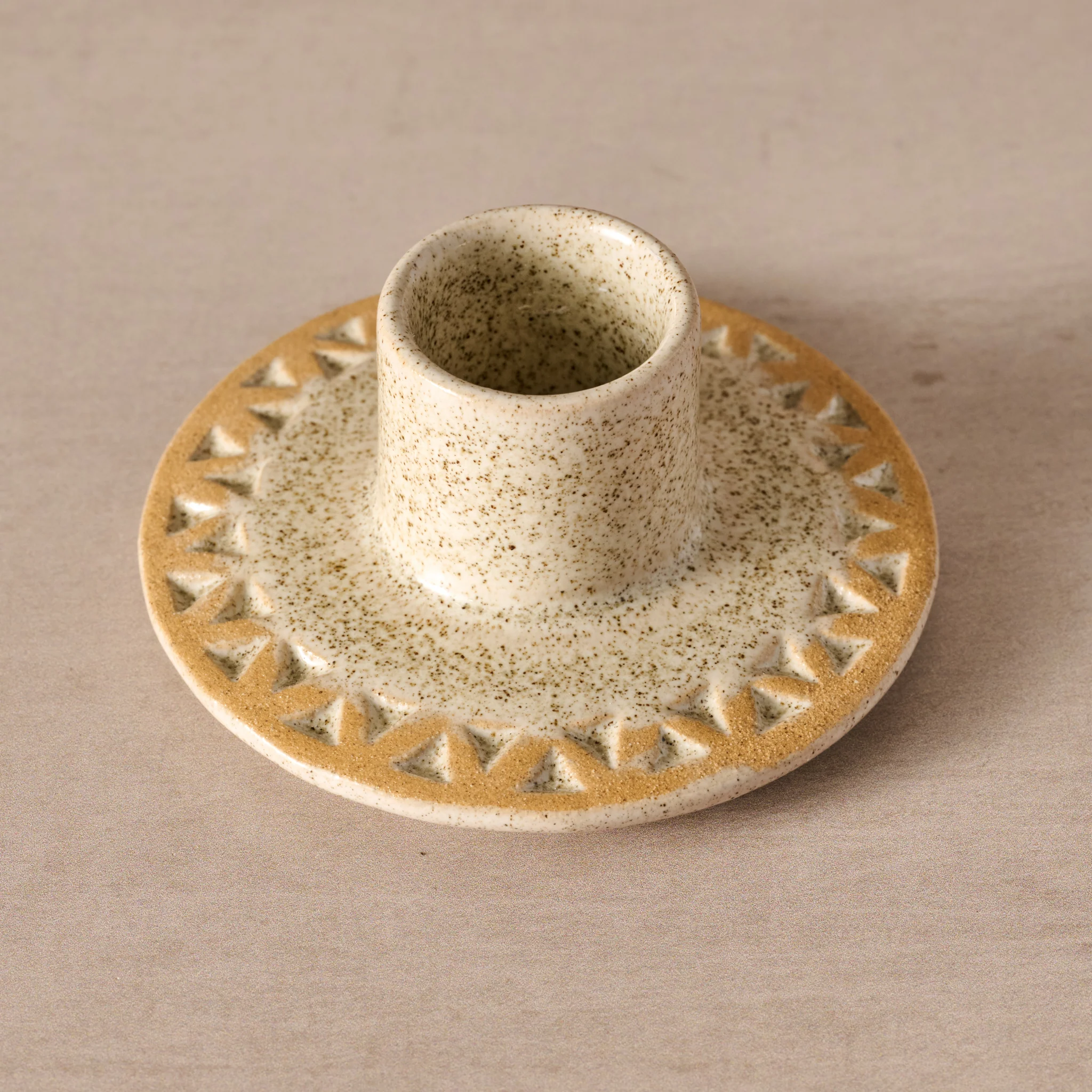 Tidal Etched Ceramic Candle Holder - Image 3