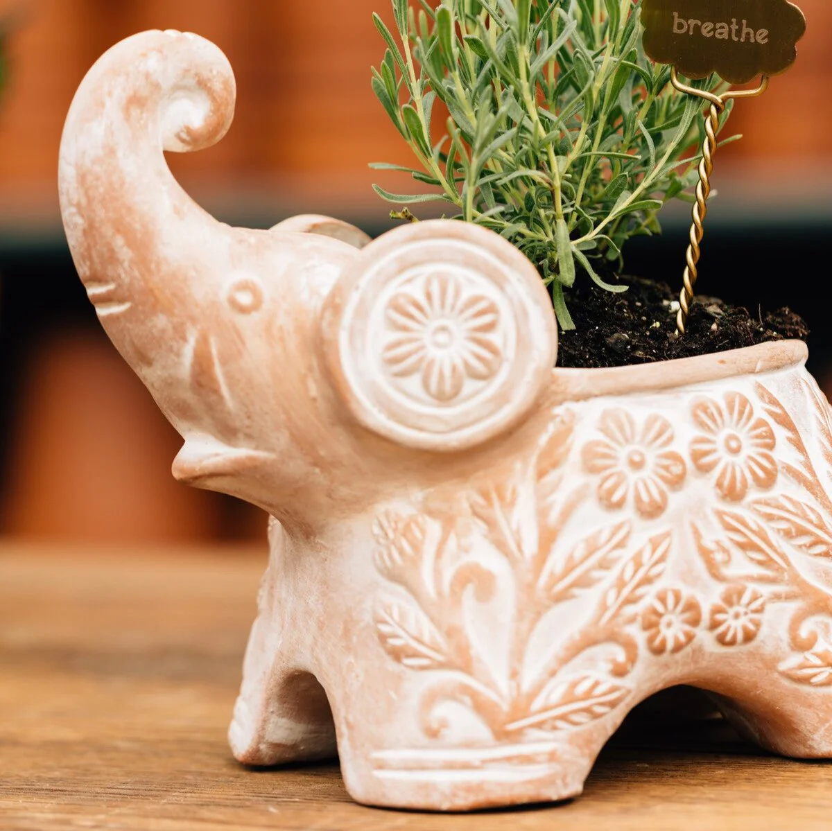 Trumpeting Elephant Planter - Image 3