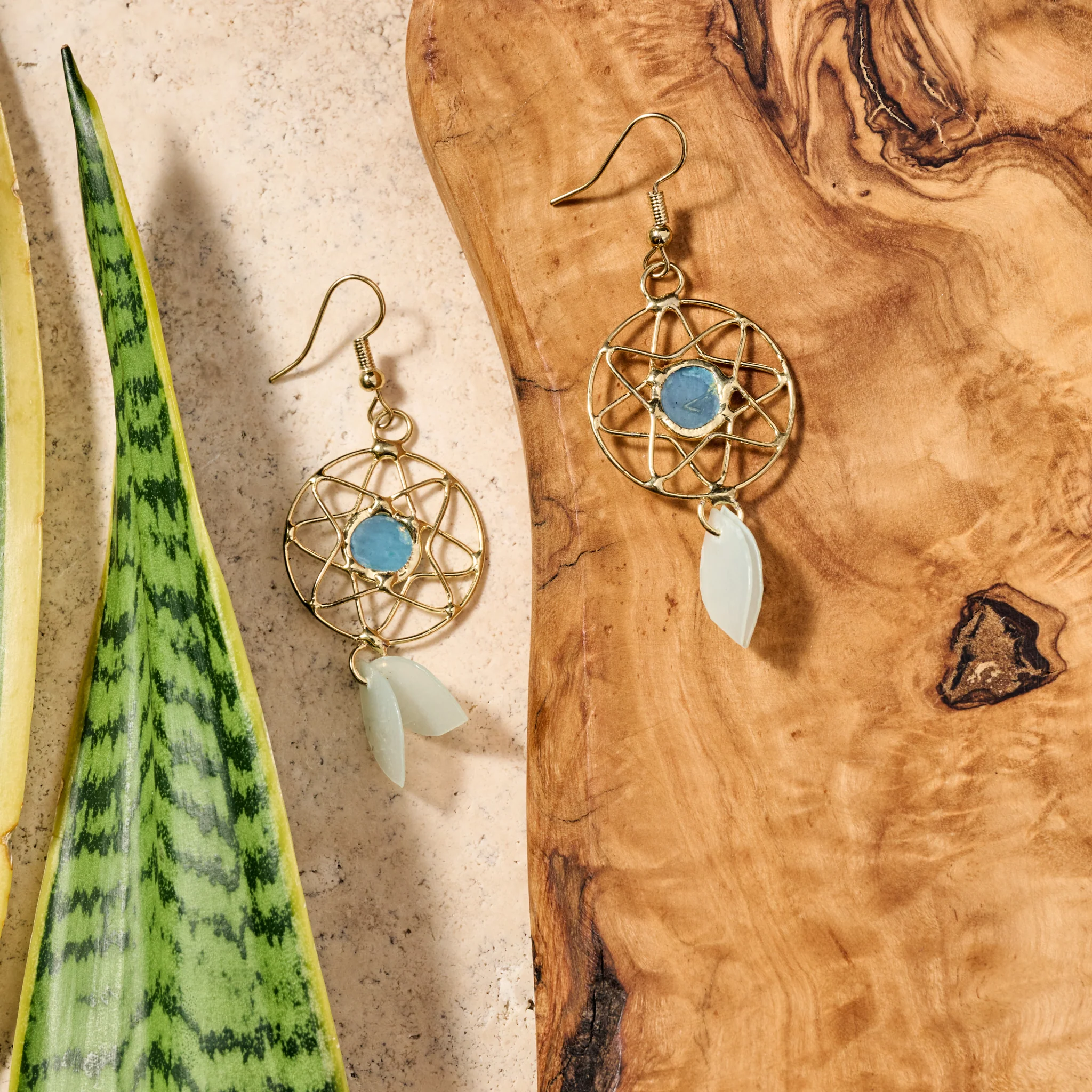Tubig Capiz Suncatcher Dangle Earrings - Image 3