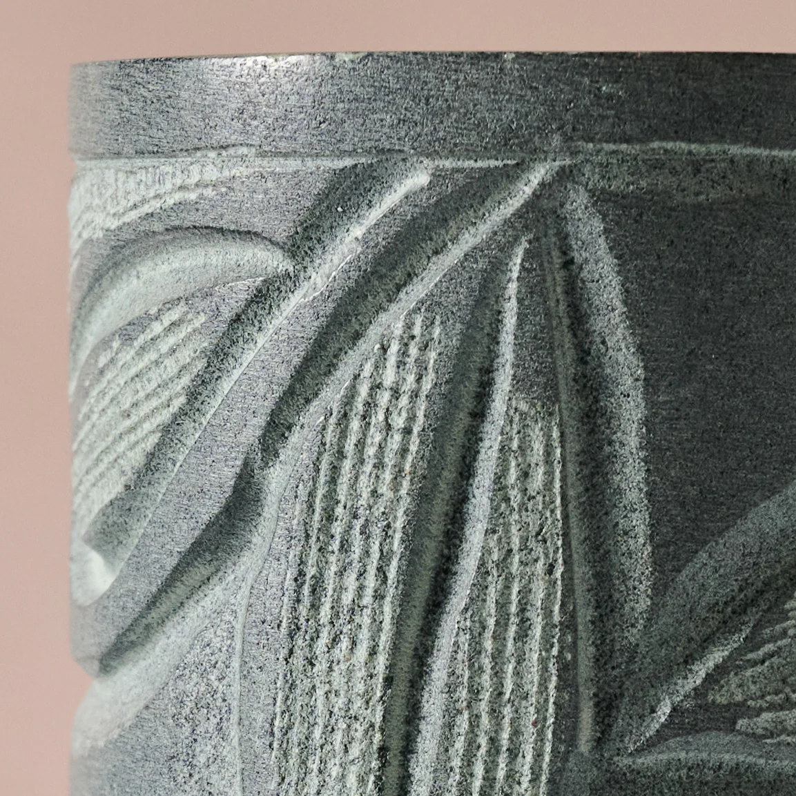 Valli Carved Palewa Stone Salt + Pepper Shakers - Image 6