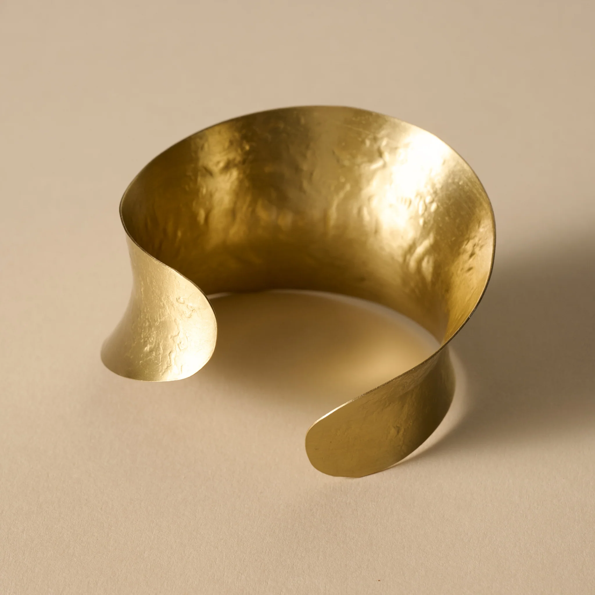 Varsha Hammered Brass Cuff Bracelet - Image 3