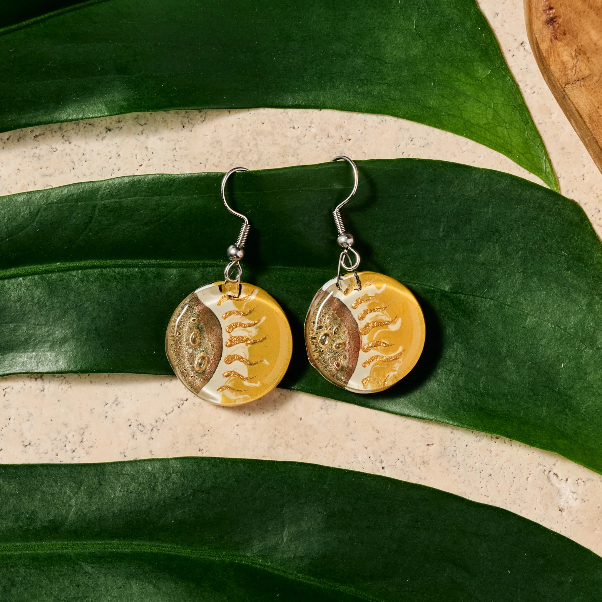 Verano Sunrise Glass Dangle Earrings - Image 2
