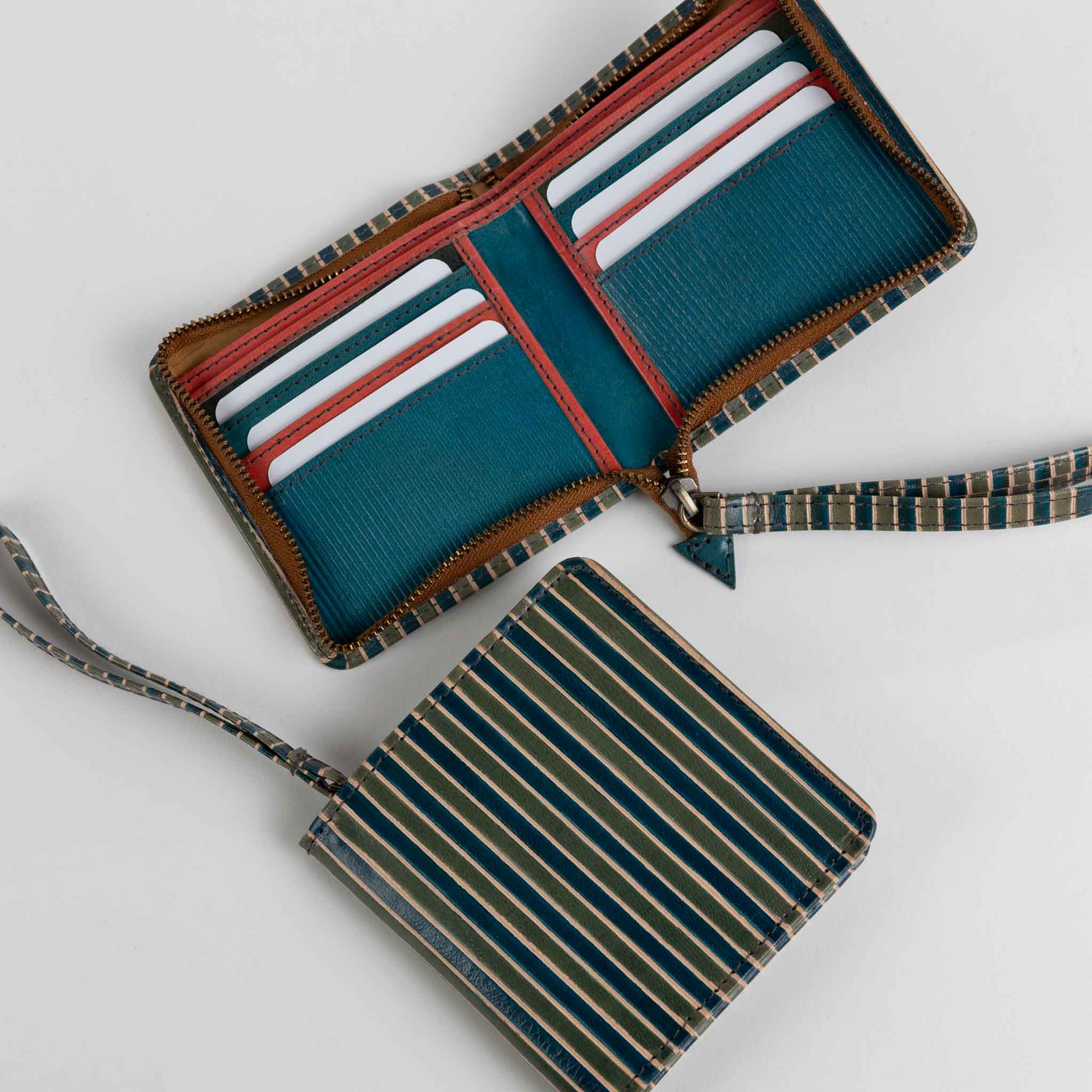Shanti Striped Leather Wrist Wallet - Image 4