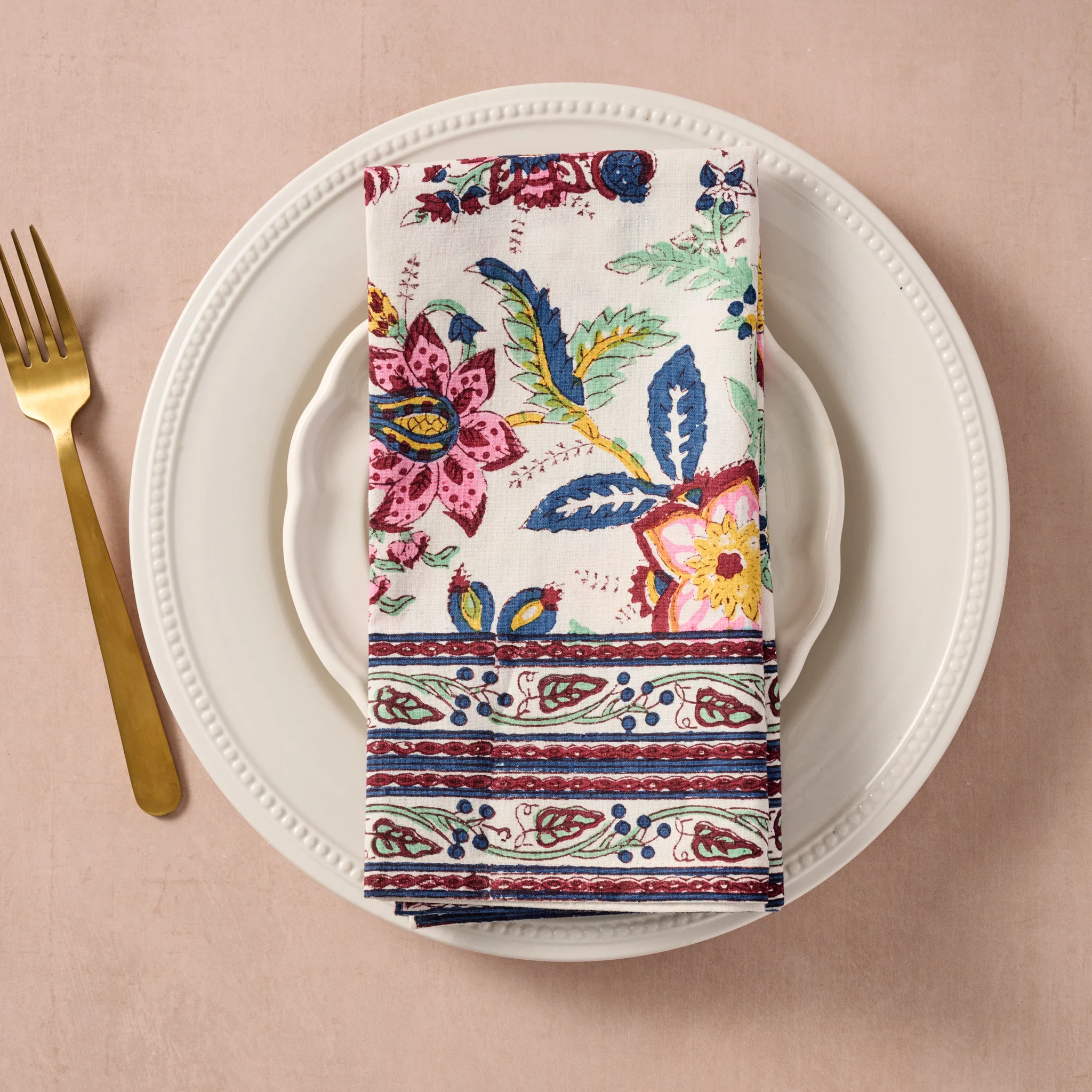 Zaina Floral Blockprint Napkin