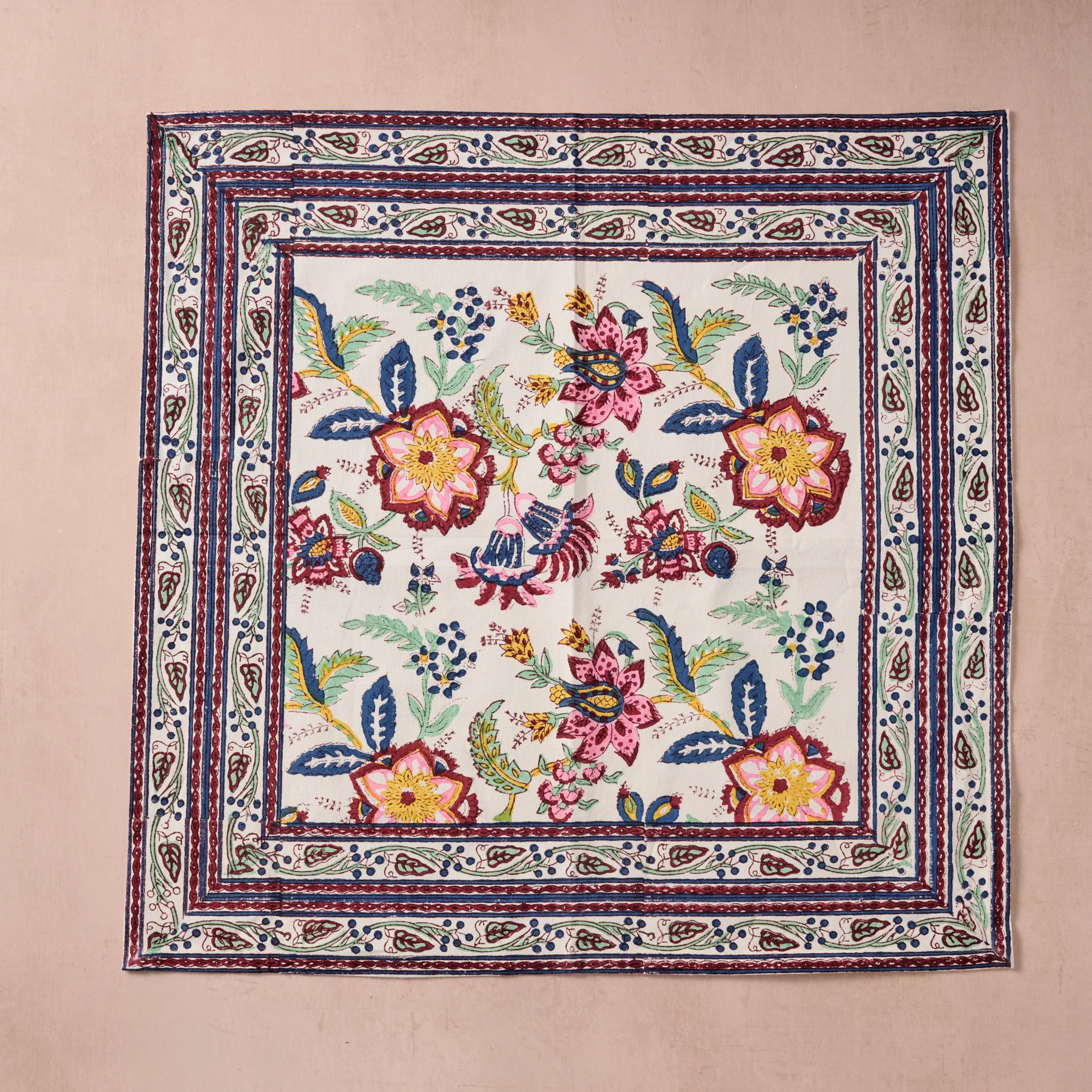 Zaina Floral Blockprint Napkin - Image 2
