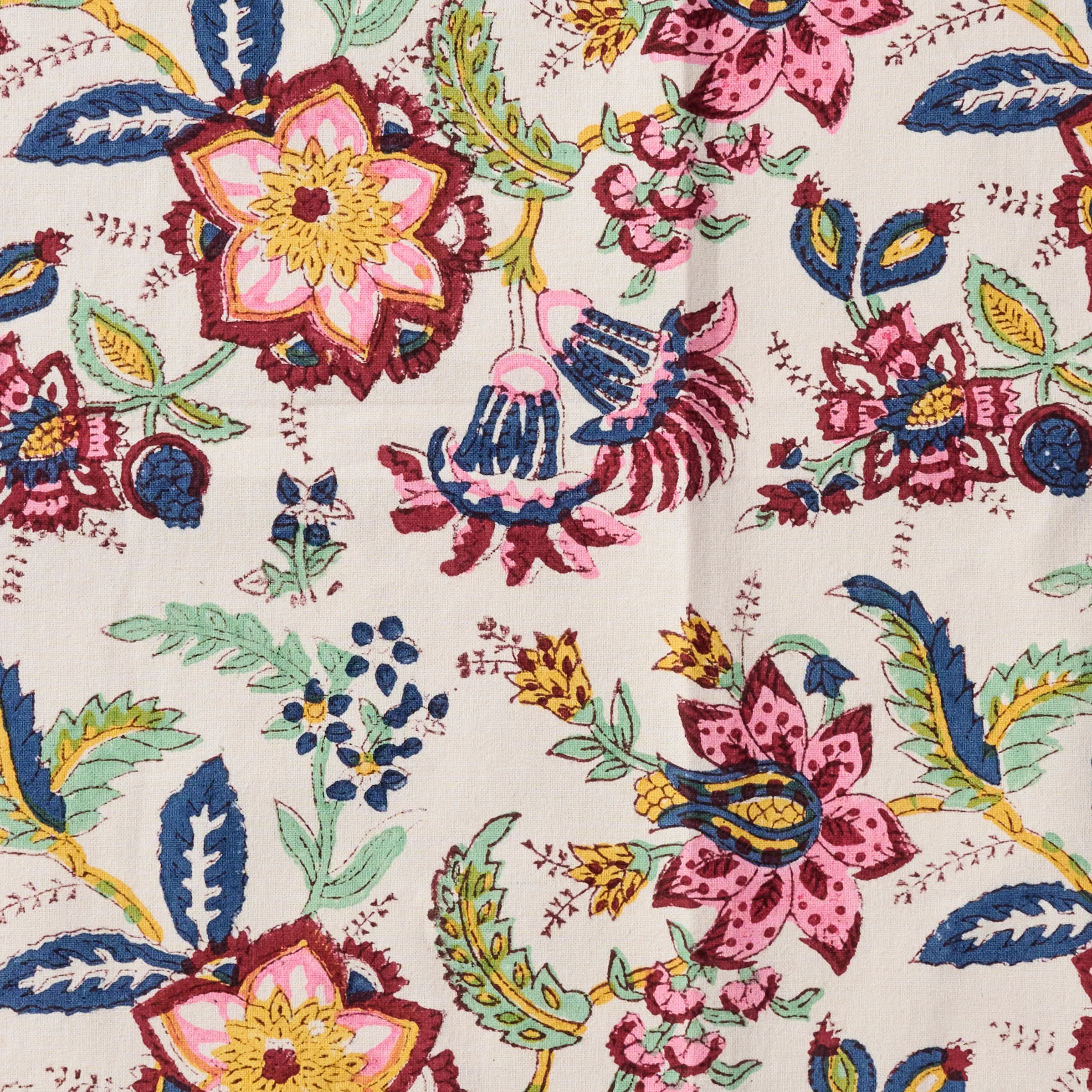 Zaina Floral Blockprint Tablecloth - Image 4